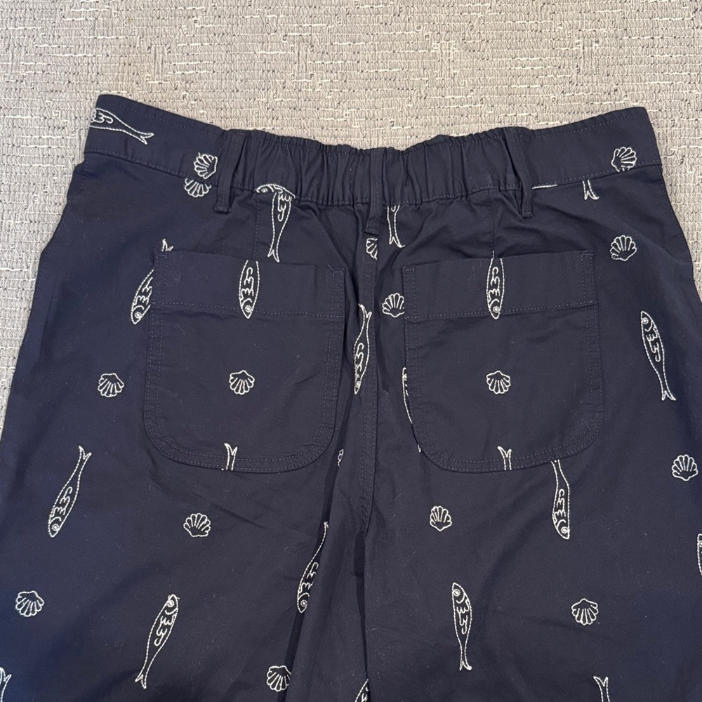 Free Assembly Navy Chino Pants with Fish and Seashell embroidery - Picture 9 of 12